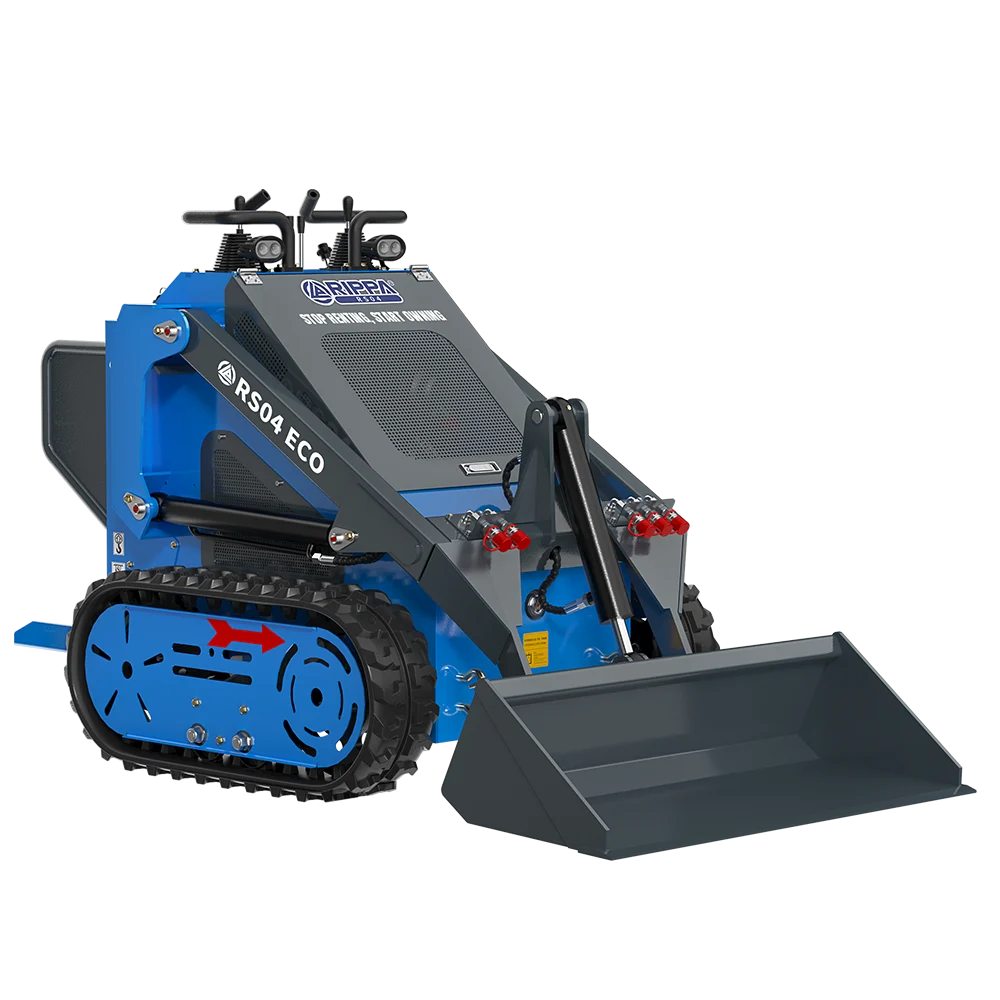 A Rippa R10 Eco méltó párja a skid rakodók kategóriájában az RS04. Különlegessége, hogy hevederes járószerkezettel és kerekes kivitelben is rendelhető.