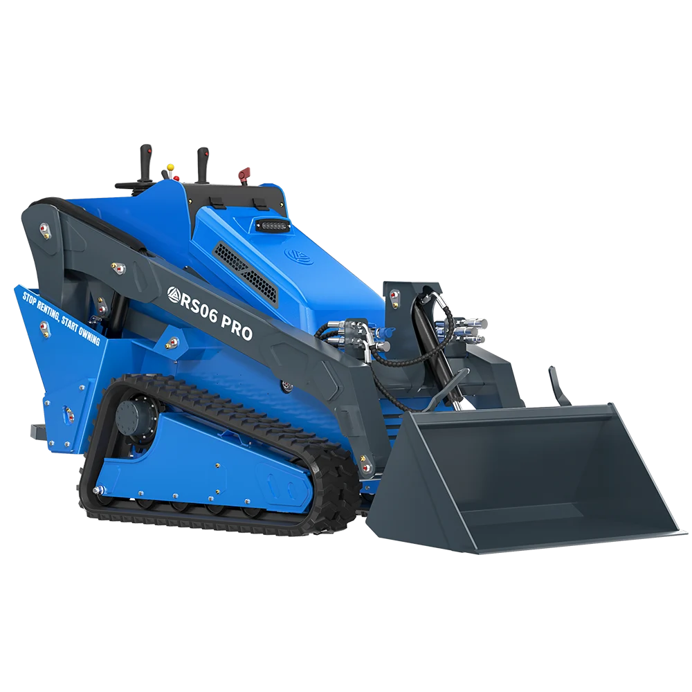 A Rippa RS06 rakodó az álló kezelőteres miniskid kategória csúcsligájába tartozik. 3 hengeres Kubota motor, pilot vezérlésű joystick.